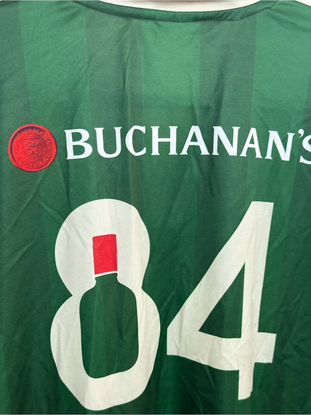 Green soccer Polo Shirt with Cream Trim - Picture 5 of 5